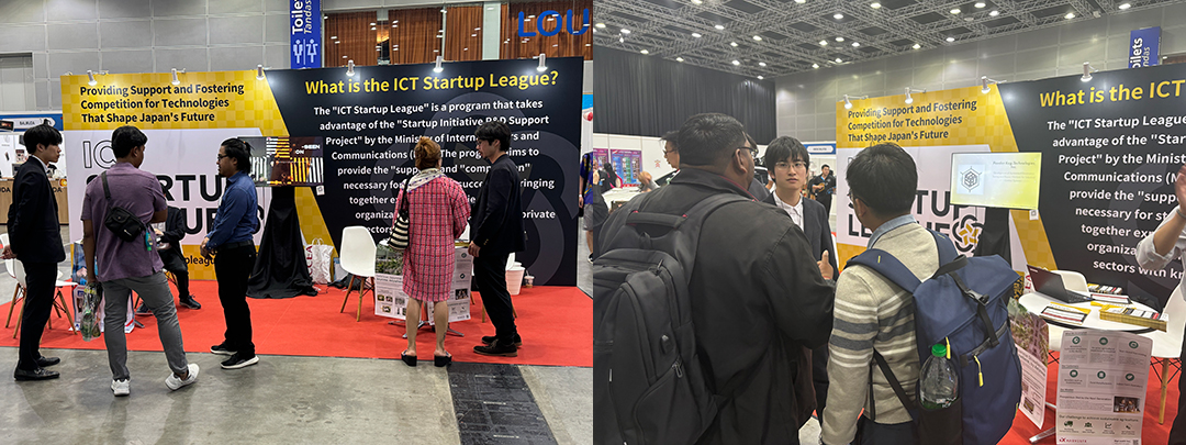 (Left Fig.) The ICT Startup League’s Exhibition Booth (Right Fig.) Interaction with visitors
